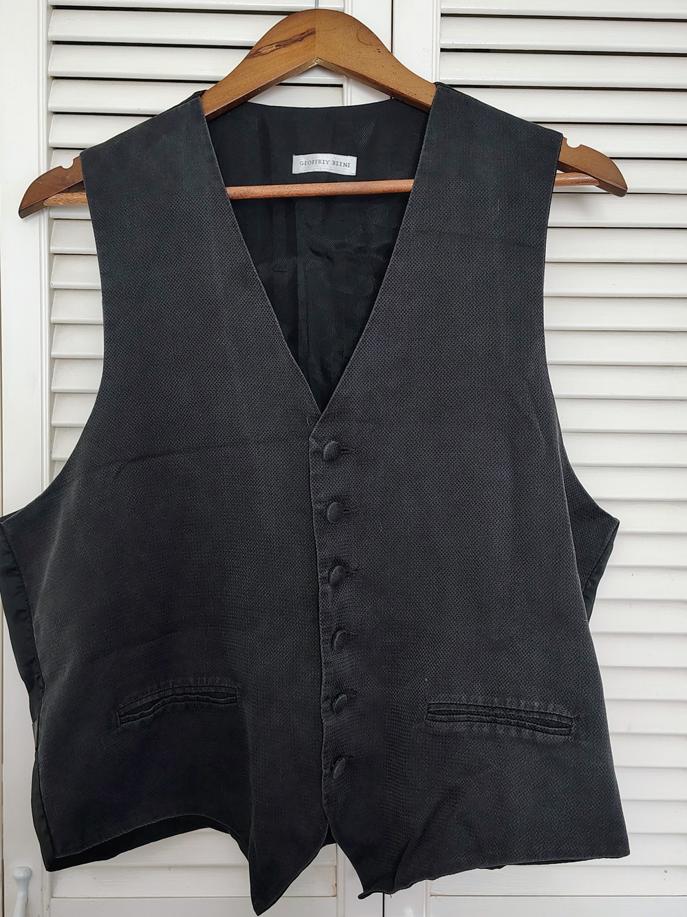 Geoffrey Beene Charcoal Black Textured Men's Vest Size Medium